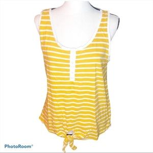 Old Navy Stripe Front Tie Henley Tank Top